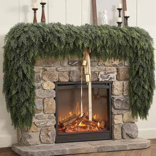 Christmas 6 FT PE Cedar Norfolk Garland Cypress Branches Home Decor