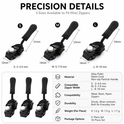 🔧Zipper Repairer 3 Sizes Detachable Tool Free for Bags Jackets Clothes Shoes Boots