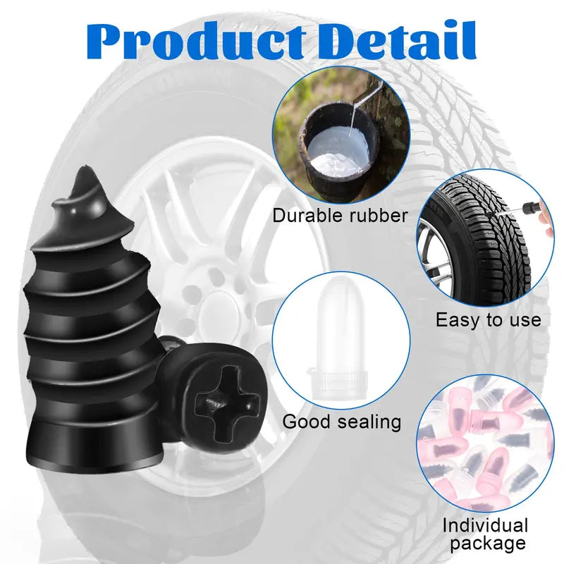 Tire Repair Screws Plugs Vacuum Rubber Nail Kit for Car Motorcycle Truck Tractor