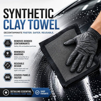 🚗 50% OFF Synthetic Clay Towel ✨ Fast Car Paint & Glass Decontamination