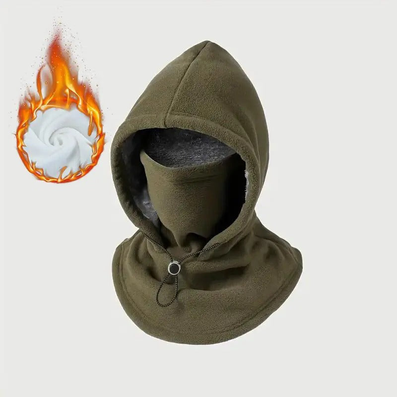 Flannel One-Piece Warm Hat with Neck Mask – Windproof for Outdoor Cycling, Fall Winter