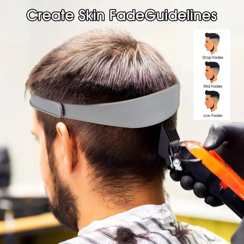 Hair Cutting Guide Comb Kit Adjustable Silicone Band Precision Guides Heatless Haircut Tool Set