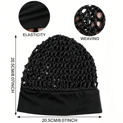 3-Piece Stretchy Wide-Edge Sleeping Cap Set – Soft Bonnet for Nighttime Hair Care & Shower Use