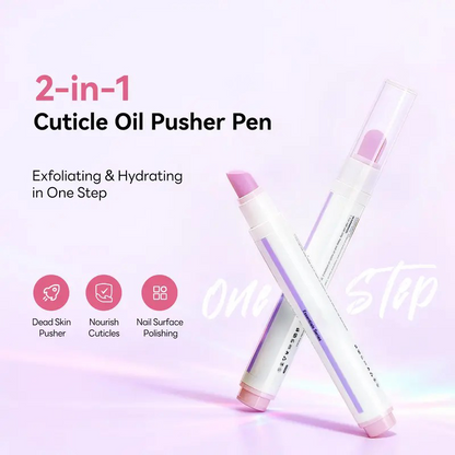 2 in 1 Cuticle Remover Pen 45 Degree Ceramic Tip for Dry Cuticles Hangnails Portable 2 Pack Travel