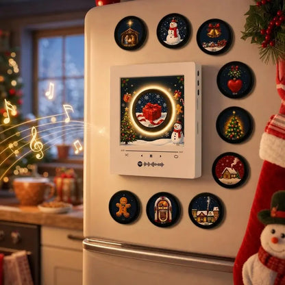 Christmas Vinyl Fridge Magnet Music Player 9 Vinyl Records Mini Player NFC Gift