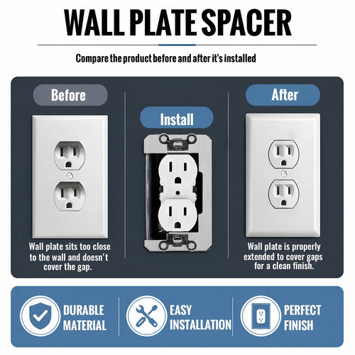 Fix Loose Outlets & Electrical Boxes Metal Flush Fit Device Leveling Plates Wall Plate Spacers