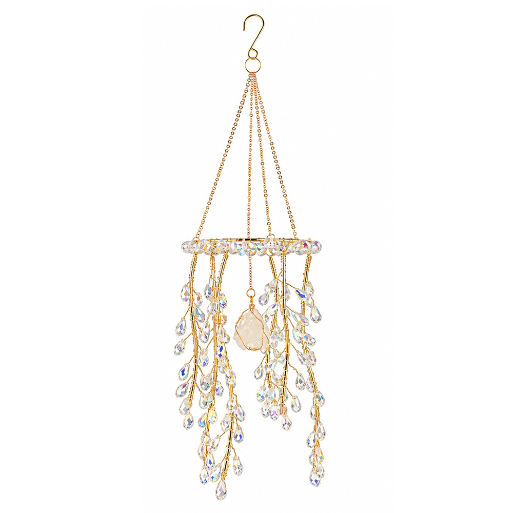 Crystal Rainbow Suncatcher Beaded Artificial Crystal Window Hanging Colorful Home Decor