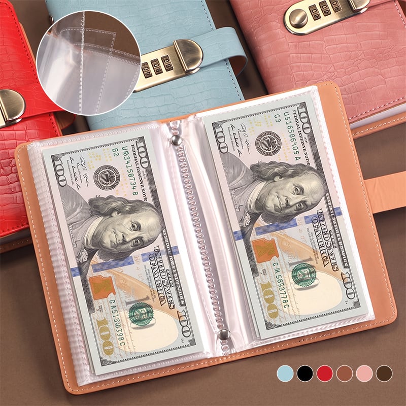 Lockable Savings Notebook - Digit Resettable Password Lock A6 Savings Notebook for Money & Important Items