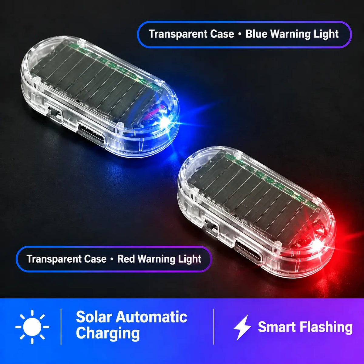 Solar Powered Fake Car Alarm Light – Auto Sensor LED Flashing Security Lamp, No Wiring DIY Anti-Theft Dummy Light