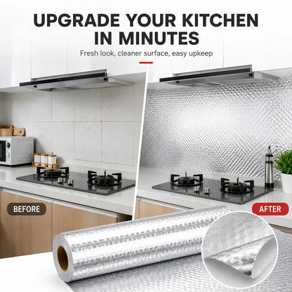 Self Adhesive Aluminum Foil Kitchen Backsplash Wallpaper