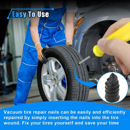 Tire Repair Screws Plugs Vacuum Rubber Nail Kit for Car Motorcycle Truck Tractor