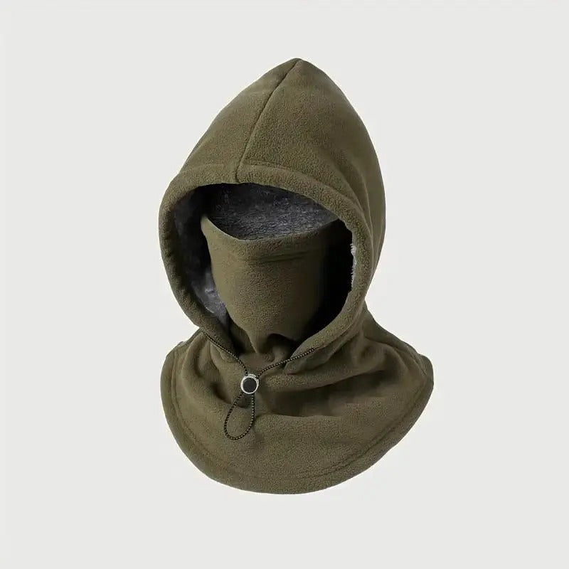 Flannel One-Piece Warm Hat with Neck Mask – Windproof for Outdoor Cycling, Fall Winter