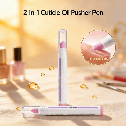 2 in 1 Cuticle Remover Pen 45 Degree Ceramic Tip for Dry Cuticles Hangnails Portable 2 Pack Travel
