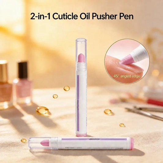 2 in 1 Cuticle Remover Pen 45 Degree Ceramic Tip for Dry Cuticles Hangnails Portable 2 Pack Travel