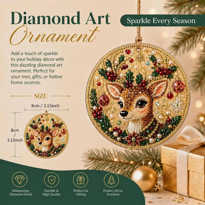DIY Christmas Diamond Painting Ornament Kit Xmas Tree Hanging Pendant Handmade Craft Gift