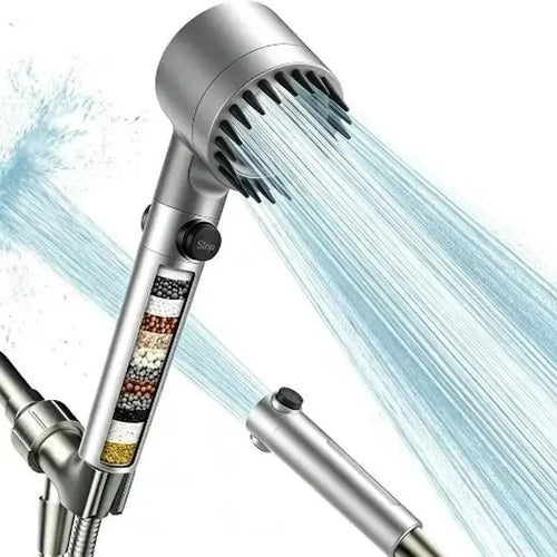 Handheld Shower Head with ON OFF Switch Multi Mode High Pressure Turbo Spray for Hard Water