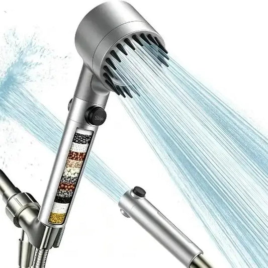Handheld Shower Head with ON OFF Switch Multi Mode High Pressure Turbo Spray for Hard Water