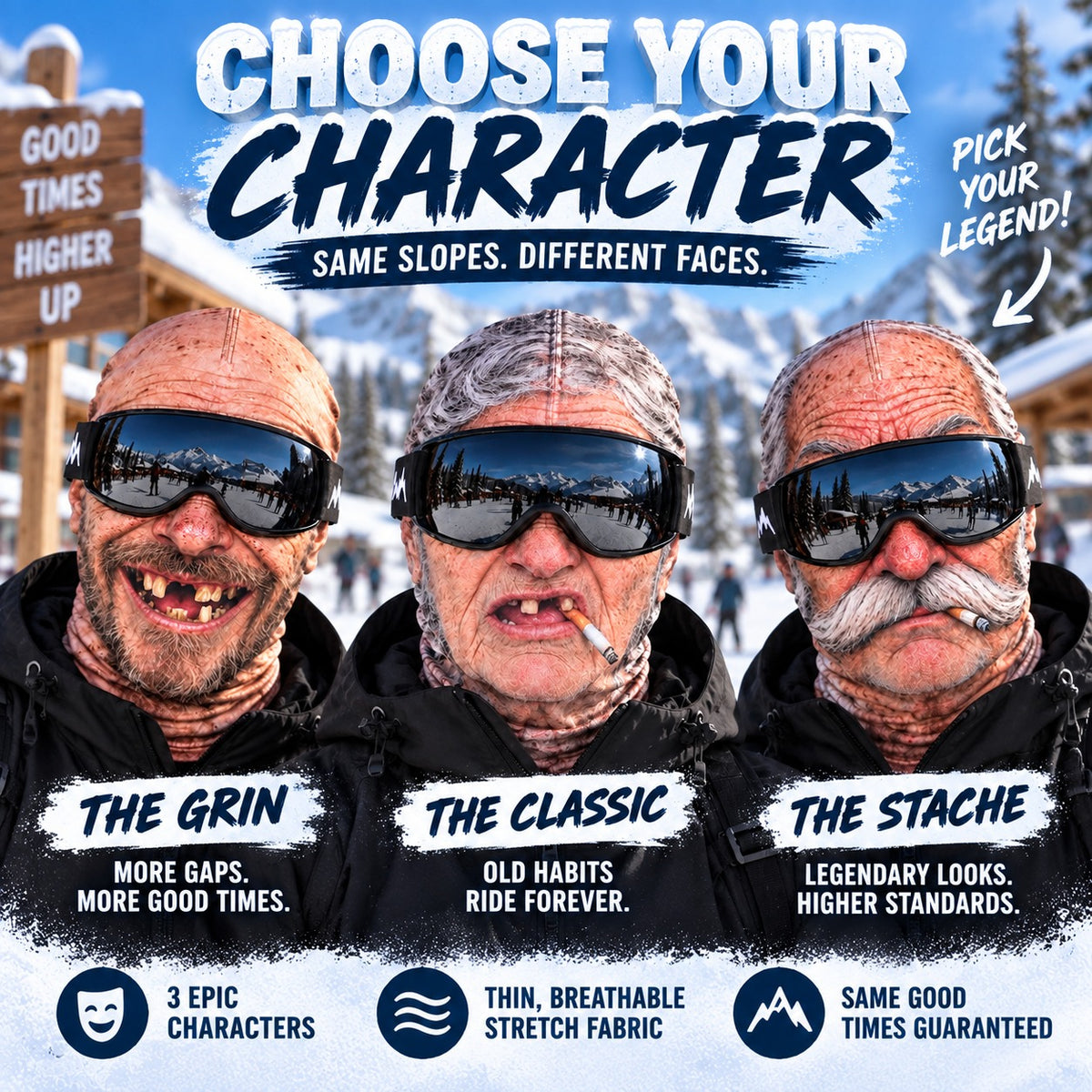 🎿 Realistic Face Balaclava – Funny Ski & Snowboard Mask for Cold Weather Adventures
