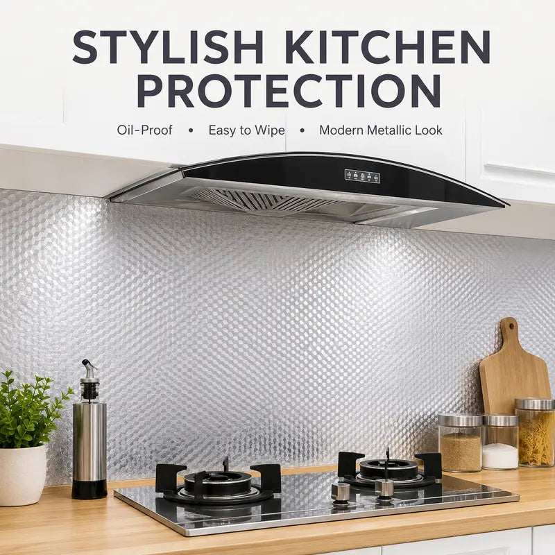 Self Adhesive Aluminum Foil Kitchen Backsplash Wallpaper