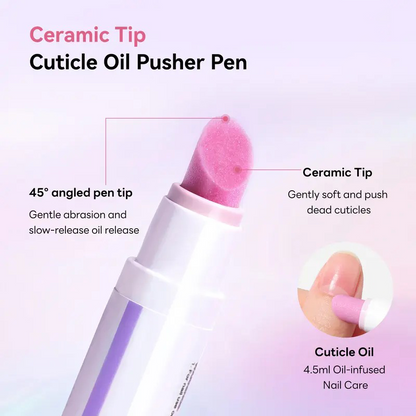 2 in 1 Cuticle Remover Pen 45 Degree Ceramic Tip for Dry Cuticles Hangnails Portable 2 Pack Travel
