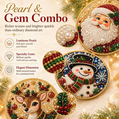 DIY Christmas Diamond Painting Ornament Kit Xmas Tree Hanging Pendant Handmade Craft Gift