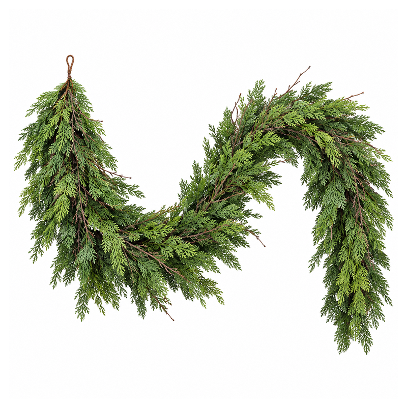 Christmas 6 FT PE Cedar Norfolk Garland Cypress Branches Home Decor