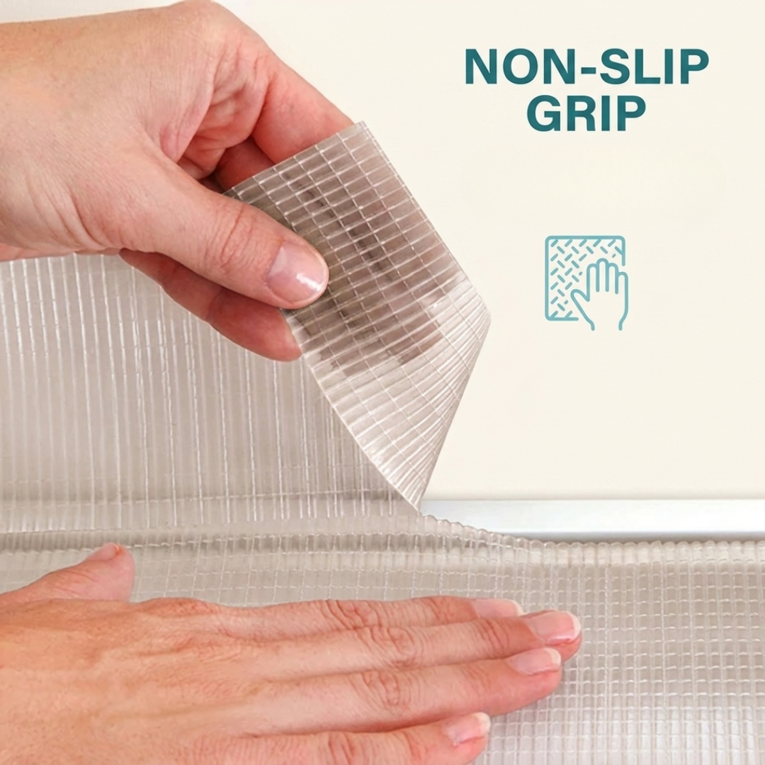 Zip-N-Fit Grip Liner Tear to Fit Non Slip Shelf Drawer Cabinet Liner No Scissors No Measuring