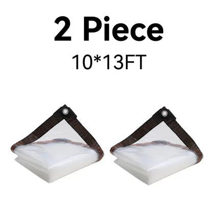 10x13FT Clear Waterproof Heavy Duty Transparent Tarp with Grommets for Patio Garden Outdoor