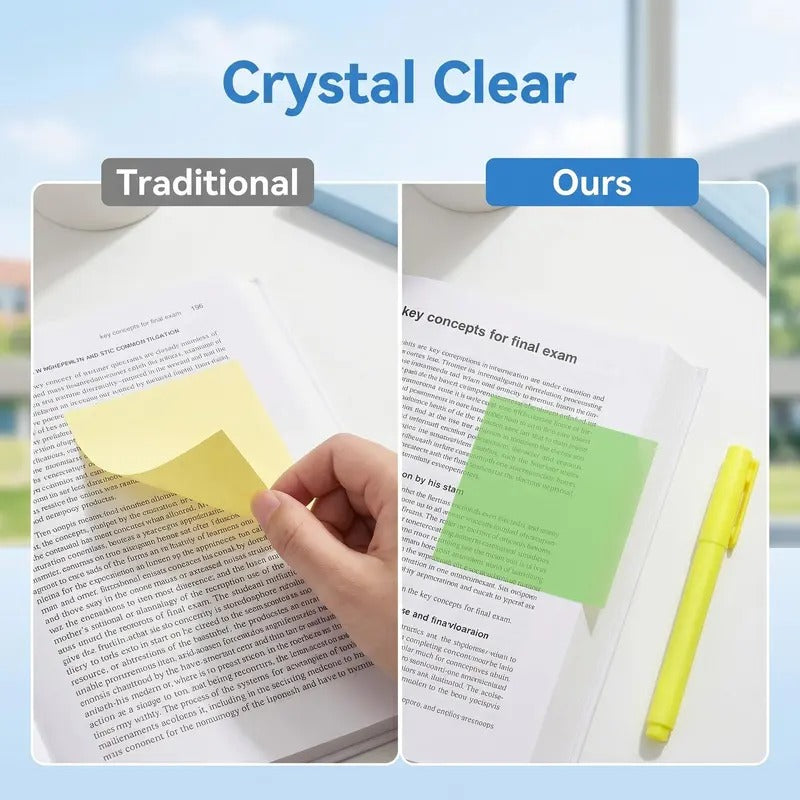 Transparent Pull-Out Glitter Sticky Notes with Fruit Styles