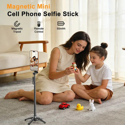 Upgraded Magnetic Selfie Stick 360 Tripod 25in Extendable Bluetooth for Selfies Vlogging