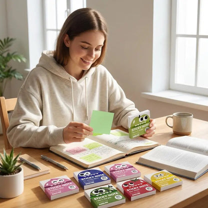 Transparent Pull-Out Glitter Sticky Notes with Fruit Styles