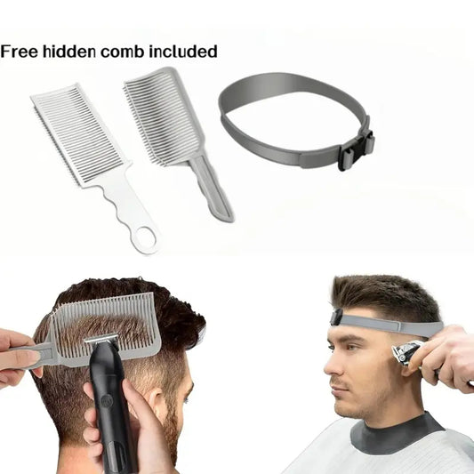 Hair Cutting Guide Comb Kit Adjustable Silicone Band Precision Guides Heatless Haircut Tool Set
