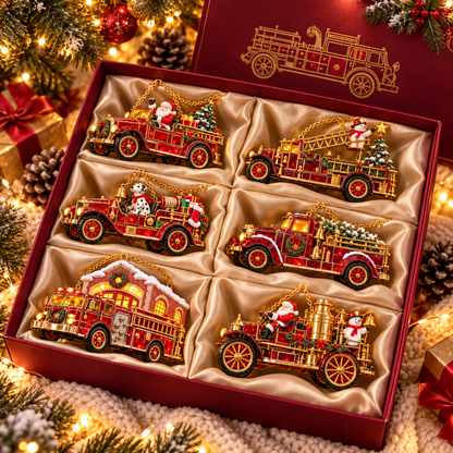 2026 Vintage Fire Truck Christmas Ornaments
