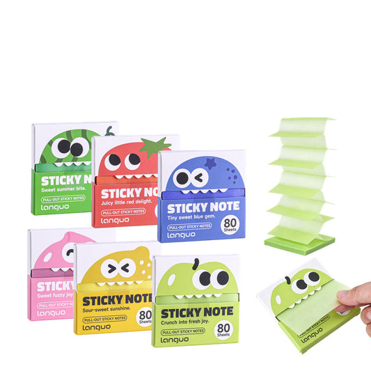 Transparent Pull-Out Glitter Sticky Notes with Fruit Styles