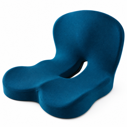 Ergonomic Memory Foam Seat Cushion with Contoured Lumbar Support & Pressure Relief