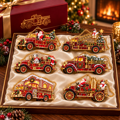 2026 Vintage Fire Truck Christmas Ornaments