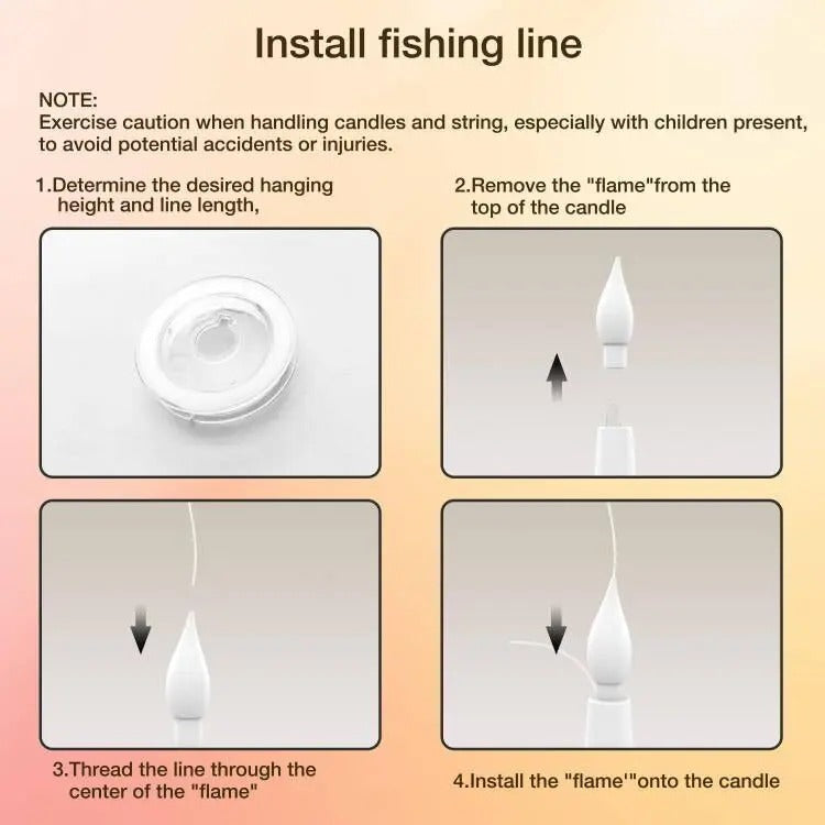 Christmas & Halloween Flameless LED Floating Candles – Magic Wand Remote & 12 Hooks