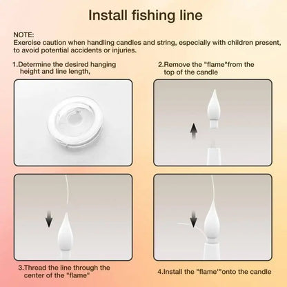 Christmas & Halloween Flameless LED Floating Candles – Magic Wand Remote & 12 Hooks
