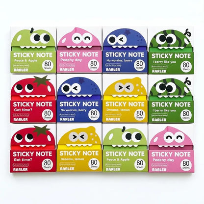 Transparent Pull-Out Glitter Sticky Notes with Fruit Styles