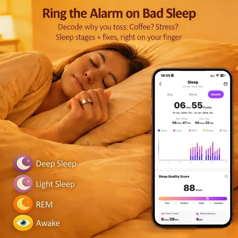 2026 Smart Ring – No Subscription Health & Fitness Tracker Waterproof for Outdoor Sports Gift