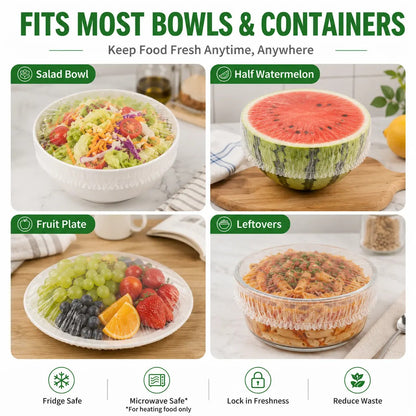 40% OFF Plastic Wrap Alternative for Food Storage Elastic Kitchen Bowl & Plate Lids Disposable Stretch Food Covers