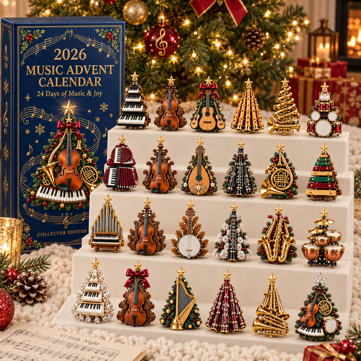 Christmas Music Lovers Advent Calendar 24 Unique Musical Instrument Miniatures Gift
