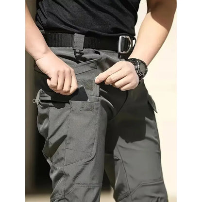 Men's Fleece Lined Tactical Cargo Pants Windproof Warm Multi Pockets