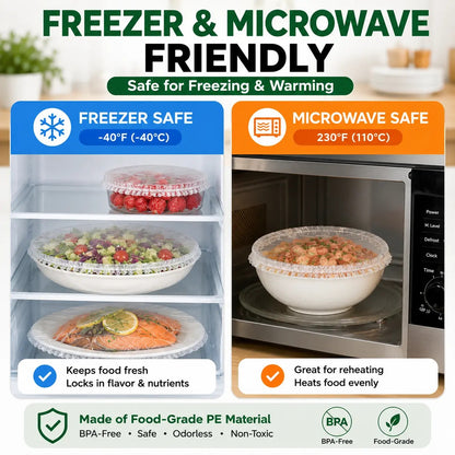 40% OFF Plastic Wrap Alternative for Food Storage Elastic Kitchen Bowl & Plate Lids Disposable Stretch Food Covers
