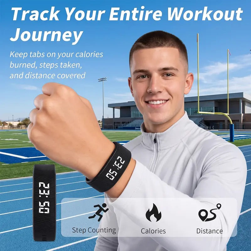Fitness Tracker with Silent Alarm Waterproof Band Step Counter Built in USB Plug No Cables Needed
