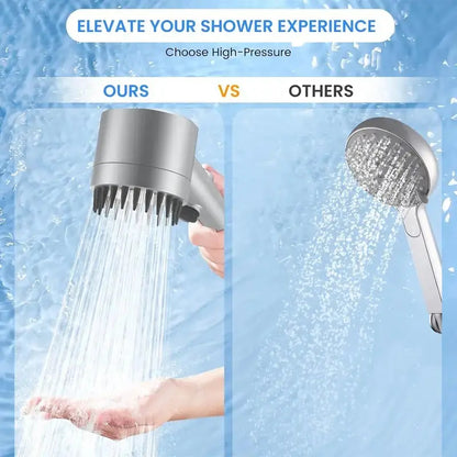 Handheld Shower Head with ON OFF Switch Multi Mode High Pressure Turbo Spray for Hard Water
