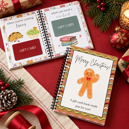 DIY Spiral Bound Merry Christmas Gift Card Album Surprise Page Holder Gift Planner Notebook