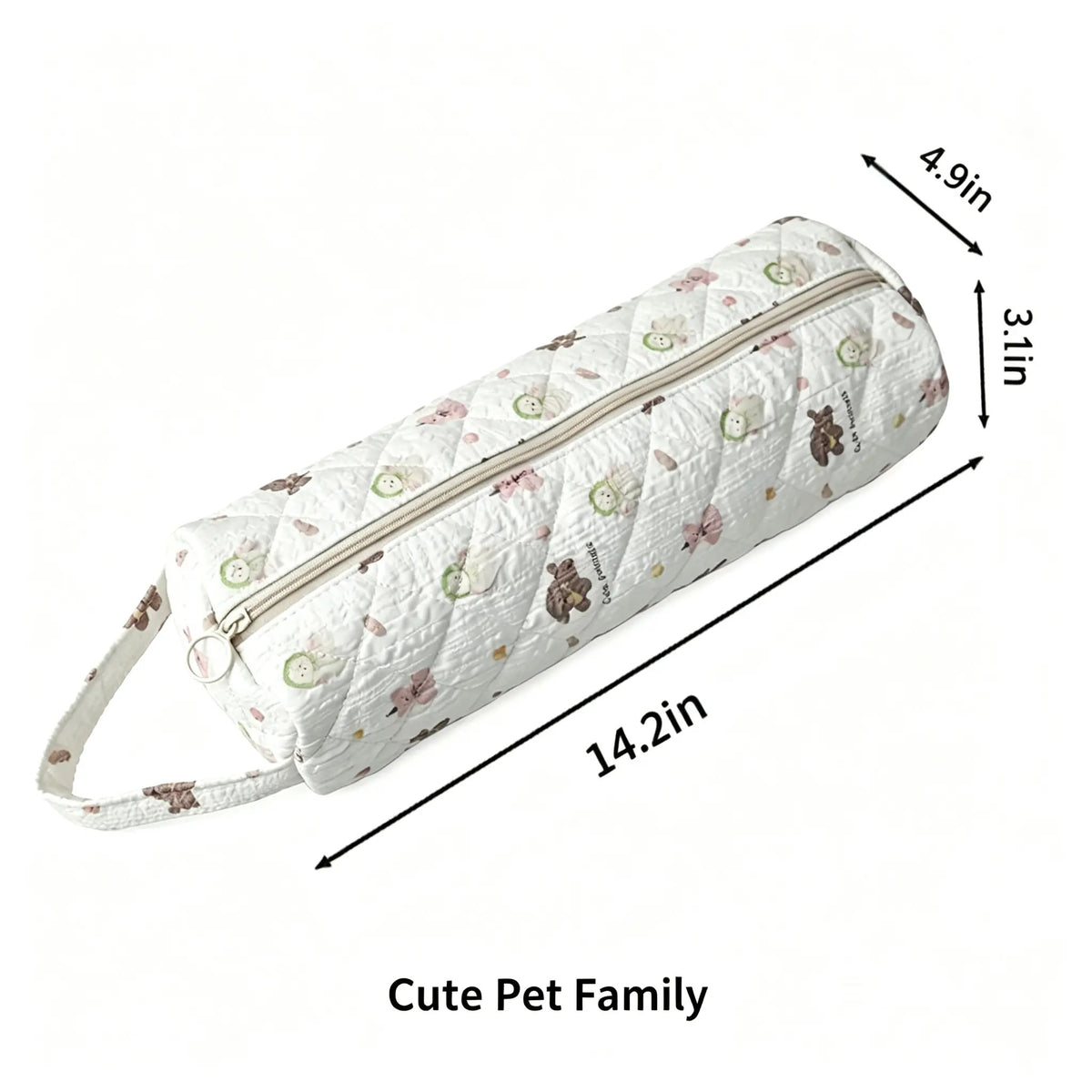Quilted Multi-Purpose Makeup Pouch with Handle Large Capacity Travel Toiletry Organizer