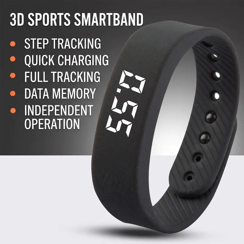 Fitness Tracker with Silent Alarm Waterproof Band Step Counter Built in USB Plug No Cables Needed