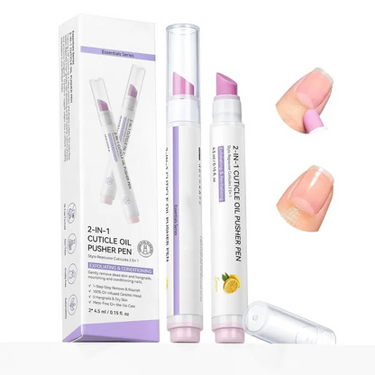 2 in 1 Cuticle Remover Pen 45 Degree Ceramic Tip for Dry Cuticles Hangnails Portable 2 Pack Travel